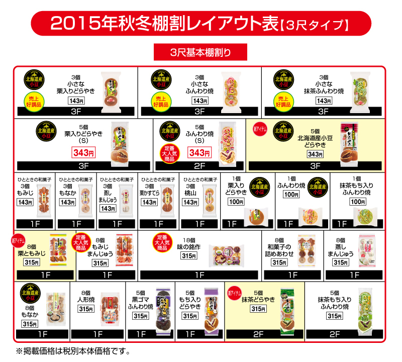 2015年秋冬棚割レイアウト表