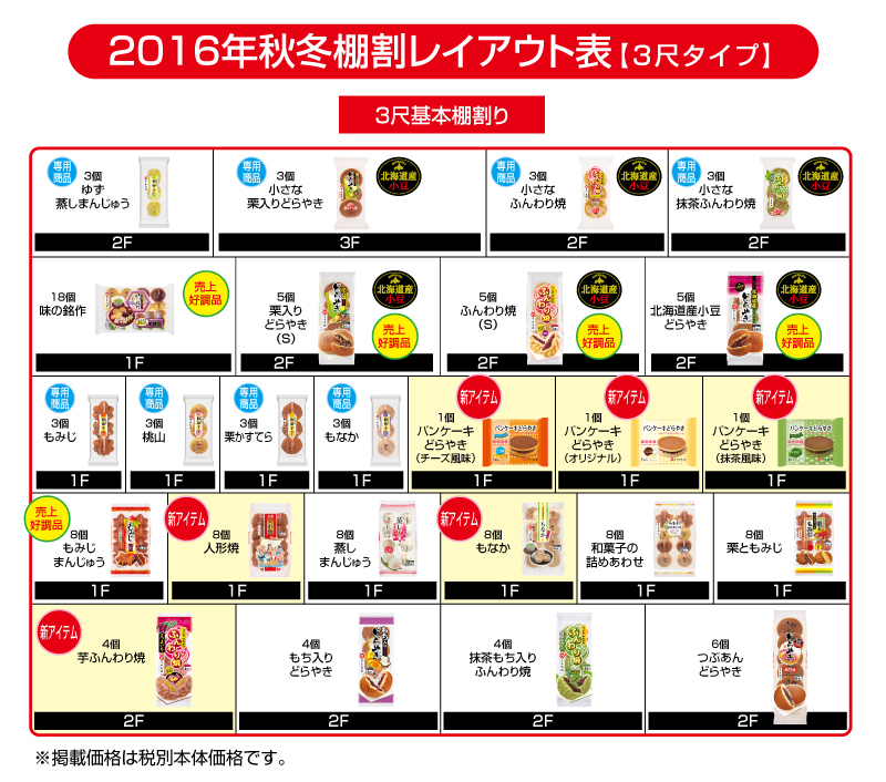 2016年秋冬棚割レイアウト表